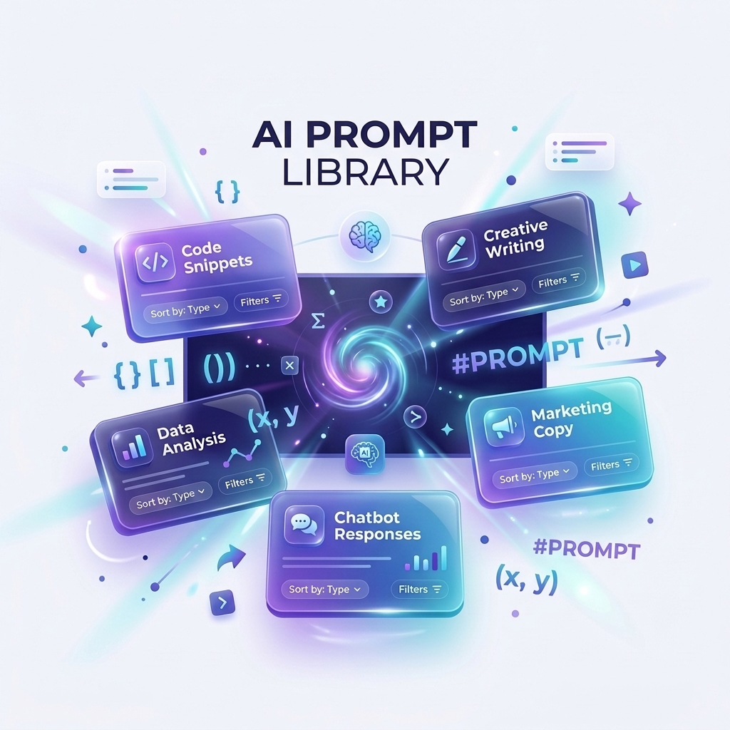 AI Prompt Library Illustration