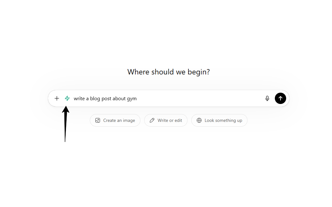 Zap button beside the ChatGPT input and the Prompt Enhancer modal